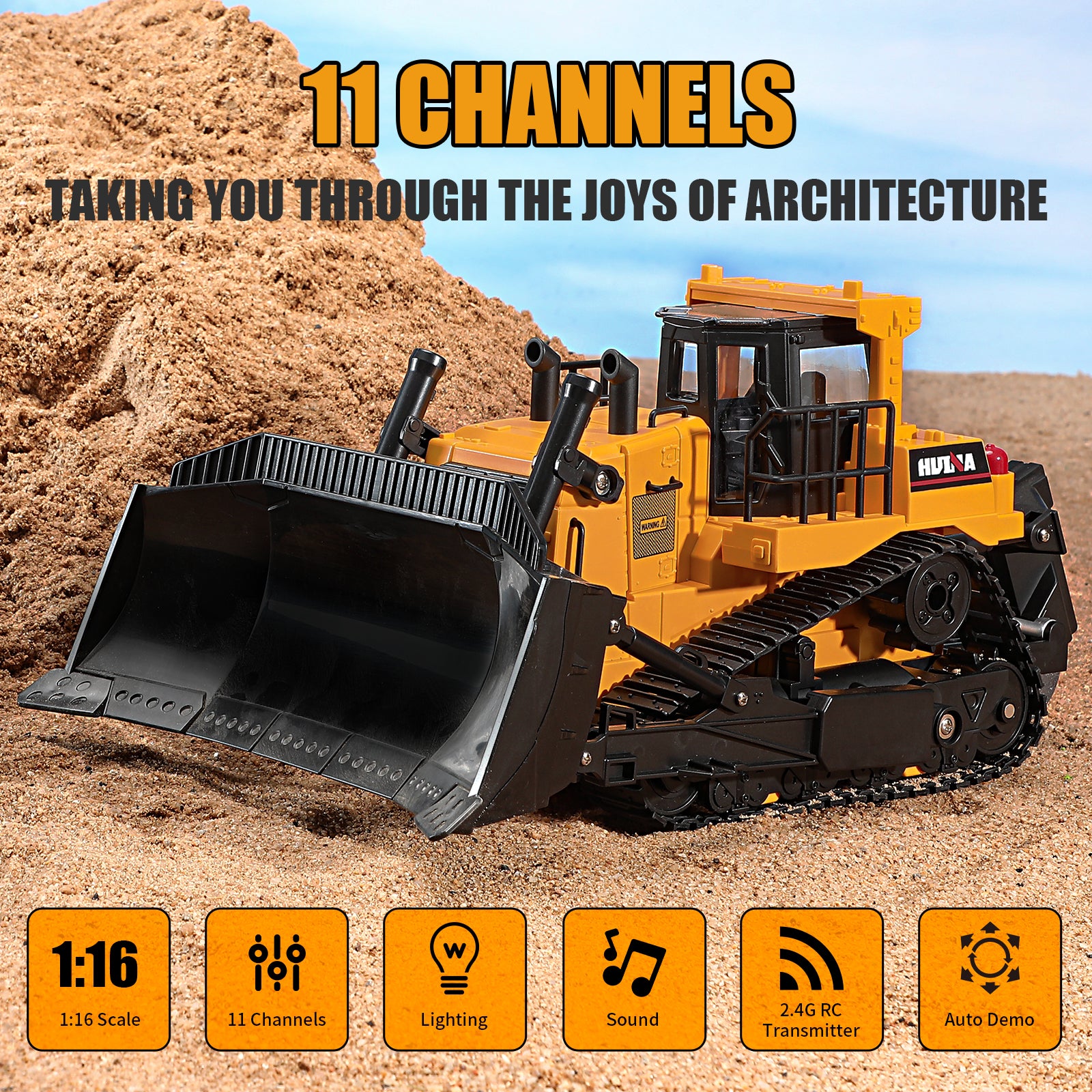 Huina 1554 1:16 RC Bulldozer