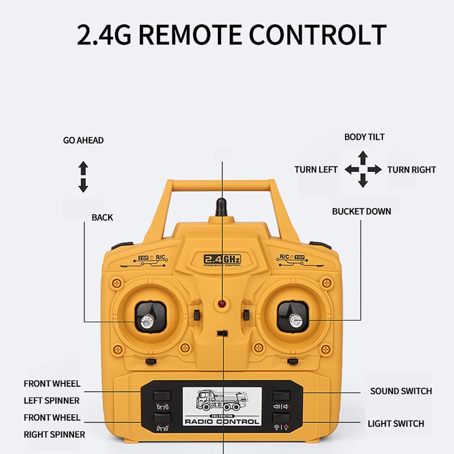HUINA 1582 1:14 All Metal Heavy Duty Dump Truck Toy